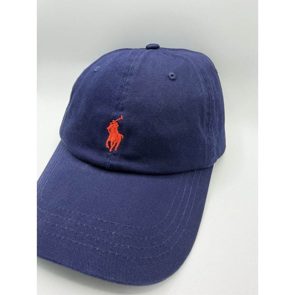 Polo Ralph Lauren Chino Dad Hat Navy Red Pony Adjustable Golf Casual Cap NWOT - Picture 2 of 11